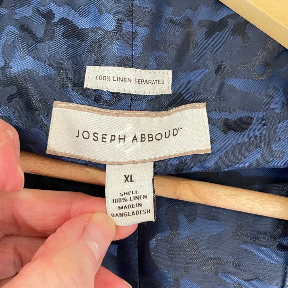 Joseph Abboud Mens Blue 100% Linen Double Breasted Vest XL Tailored Wedding NWT
